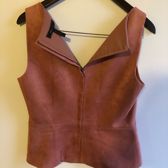 BCBG Faux Suede Peplum top - Picture 4 of 4